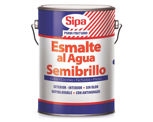 Esmalte al agua 1 galón blanco semi brillo Sipa