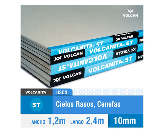 Plancha yeso cartón Volcanita 10 mm
