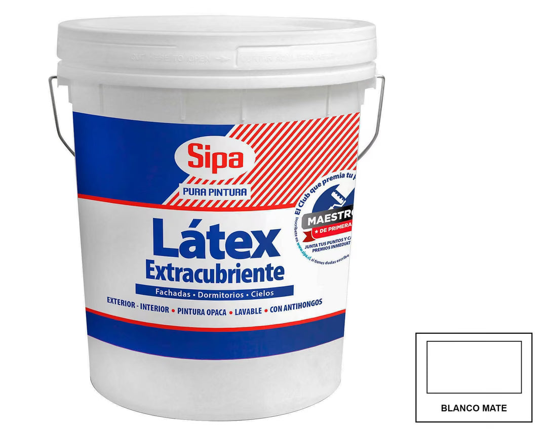 Pintura látex Extracubriente blanco 4 galones Sipa