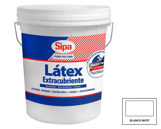 Pintura látex Extracubriente blanco 4 galones Sipa