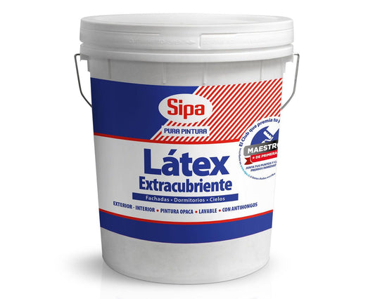 Pintura látex Extracubriente blanco invierno 4 galones Sipa