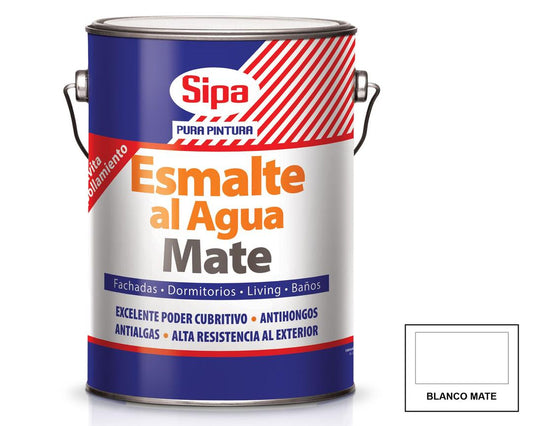 Esmalte al agua 1 galón blanco mate Sipa