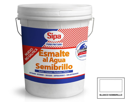 Esmalte al agua tineta blanco semi brillo Sipa
