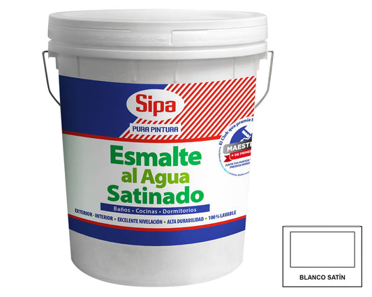 Esmalte al agua 4 gl blanco satínado Sipa