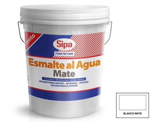 Esmalte al agua blanco mate 4 galones Sipa