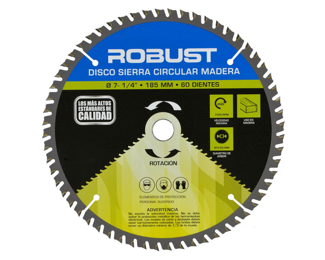 Disco sierra circular 7-1/4'' 60 dientes