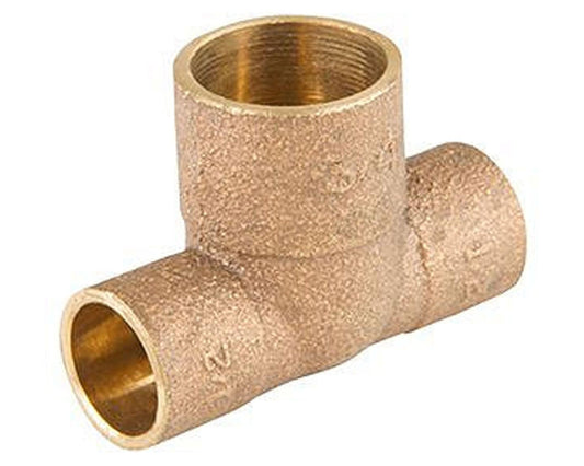 Tee de bronce 1/2" x 1/2" x 3/4" so so so