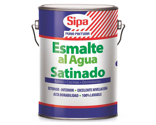 Esmalte al agua 1 galón blanco satinado Sipa